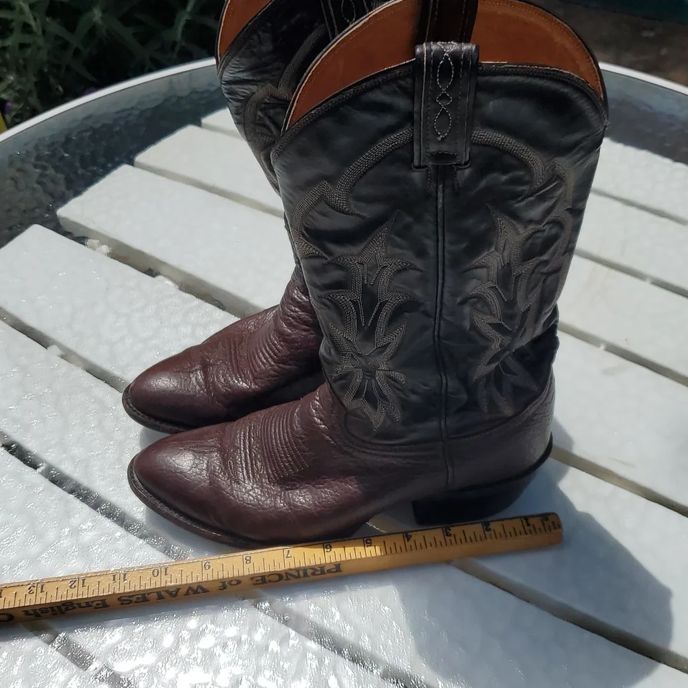 Tony Lama Vintage Gold Label Shark Skin Boots Men's Size 8.5 D. GUC Style# 8809